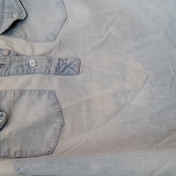 Maternity Chambray Bleach Dye Top - Picture 4 of 4